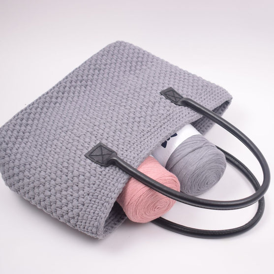 Ribbon Torba na zakupy ze skórzanym dnem - Mała
6