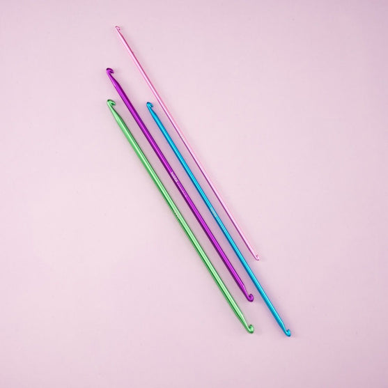 Aluminiowe, podwójne szydełko tunezyjskie - 28 cm - Hobbii
4