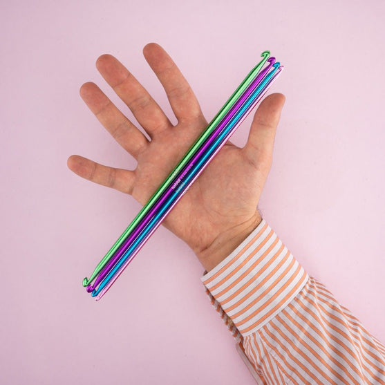 Aluminiowe, podwójne szydełko tunezyjskie - 28 cm - Hobbii
6