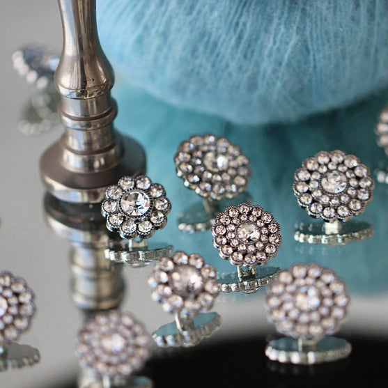 Guziki Bling - Małe Kamienie - Srebrne - 4 szt. - Go Handmade
5