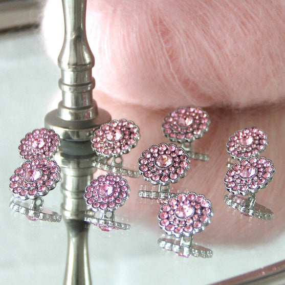 Guziki Bling - Małe Kamienie - Różowe - 4 szt. - Go Handmade
5