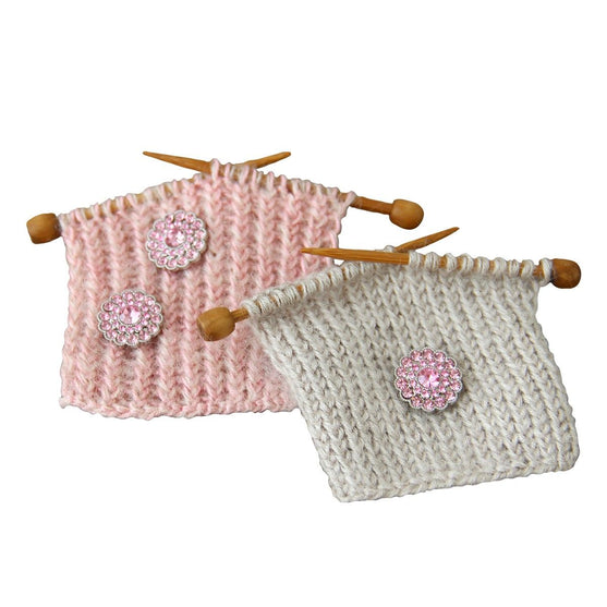 Guziki Bling - Małe Kamienie - Różowe - 4 szt. - Go Handmade
4