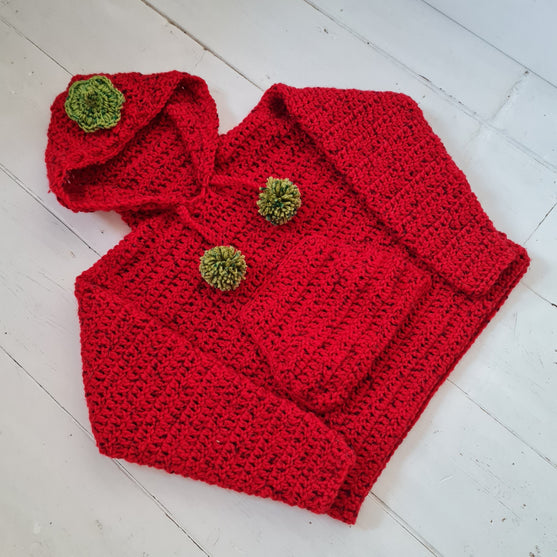 Strawberry - Dziecięcy sweterek z kapturem
7