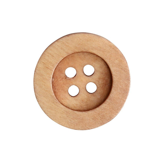 Guziki drewniane - Round Groove - Jasne - Go Handmade
2