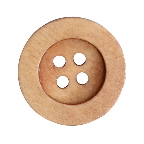 Guziki drewniane - Round Groove - Jasne - Go Handmade
3