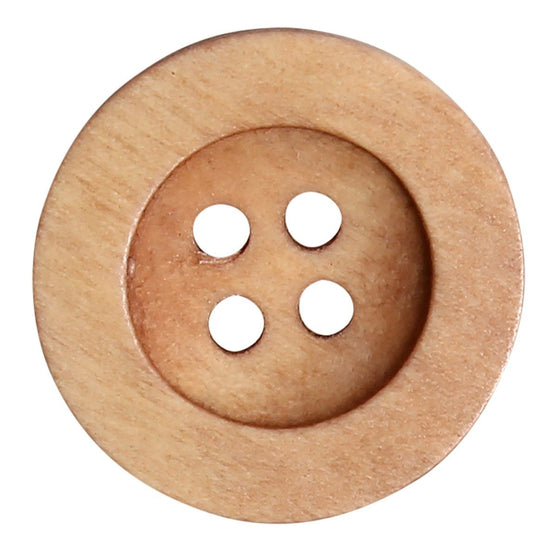 Guziki drewniane - Round Groove - Jasne - Go Handmade
4