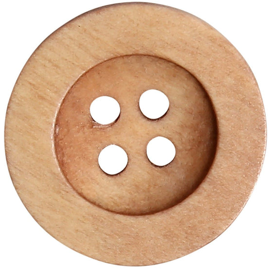 Guziki drewniane - Round Groove - Jasne - Go Handmade
5
