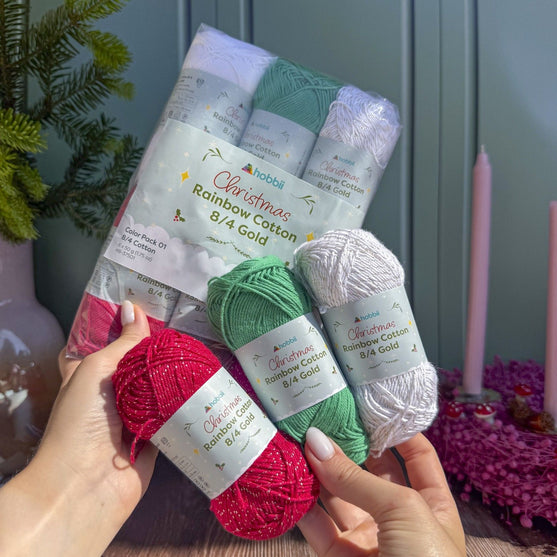 Rainbow Cotton 8/4 Christmas Gold Color Pack (Edycja Limitowana) - Hobbii
2