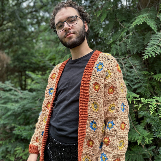 Floral Fusion - Męski kardigan
3