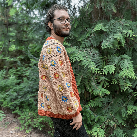 Floral Fusion - Męski kardigan
2