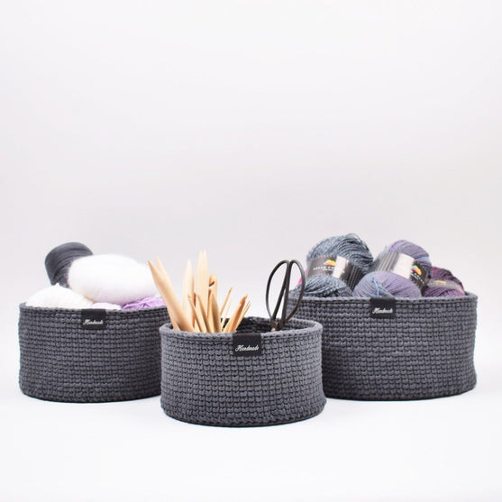Ribbon Koszyki ze skórzanym dnem – Knit Stitch
4