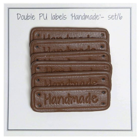 

Znaczek z ekologicznej skóry PU "Handmade" - 6 szt. - 5 x 1,5 cm - Go Handmade
1
