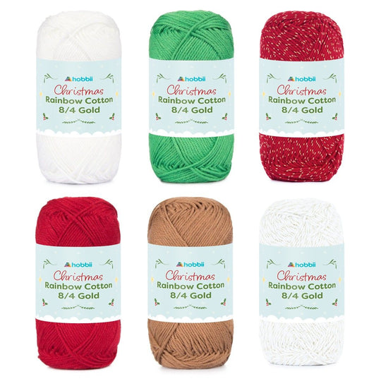 Rainbow Cotton 8/4 Christmas Gold Color Pack (Edycja Limitowana) - Hobbii
