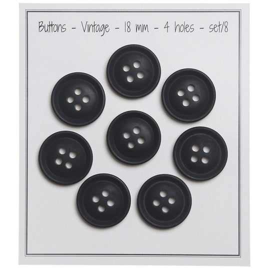 Vintage Guziki - Black - Różne Rozmiary - Go Handmade