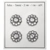 

Guziki Bling - Duże Kamienie - Srebrne - 4 szt. - Go Handmade
3