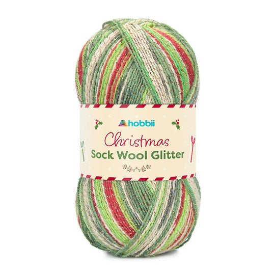 Christmas Sock Wool Glitter (Edycja Limitowana) - Hobbii