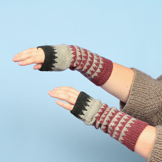 Ocieplacze na ręce we wzorze Fair Isle