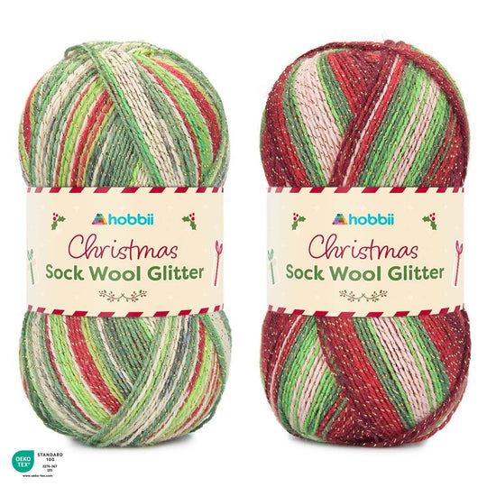Christmas Sock Wool Glitter (Edycja Limitowana) - Hobbii