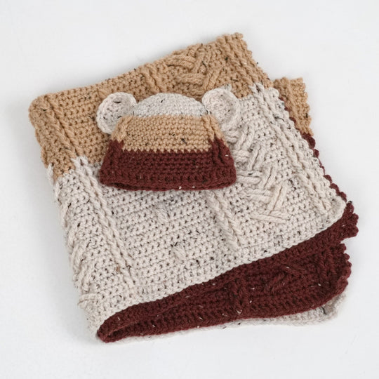 Happy Bear - Kocyk i czapka dla dziecka