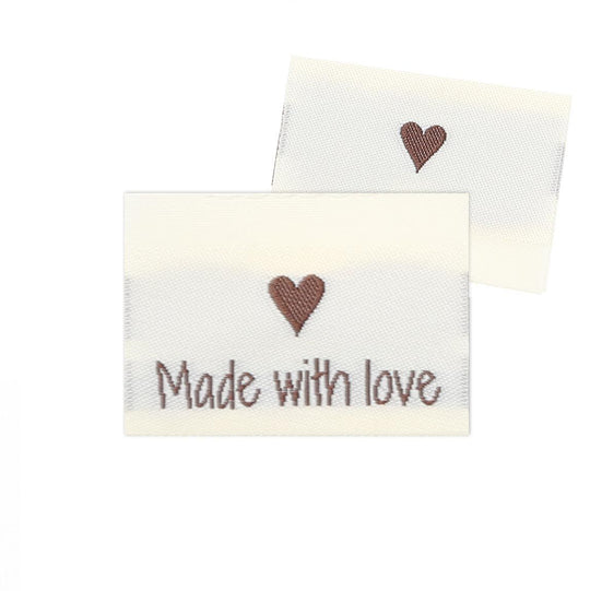 10 Znaczków - Made with love - Serce - Go Handmade