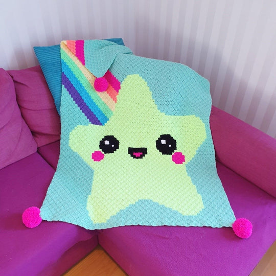 Kawaii Spadająca Gwiazda - Kocyk