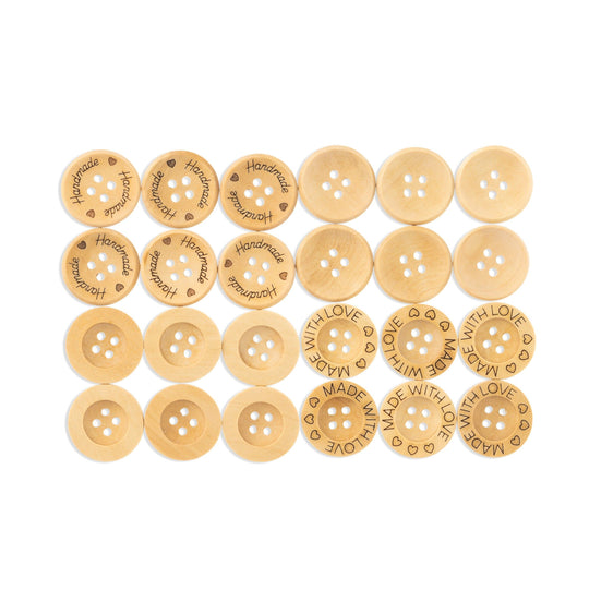 Drewniane guziki – 21 mm - Hobbii